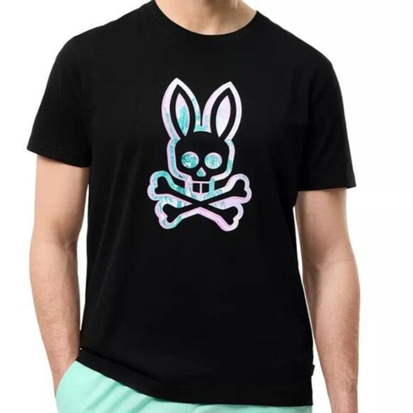 Psycho Bunny Men's Leonard Pima Cotton Logo Graphic Tee Size 5 (medium) palm - Picture 1 of 8
